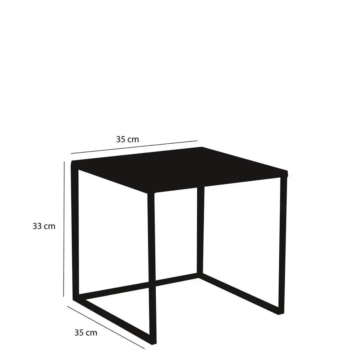 Goa Beistelltisch – 2er-Set – L35 x B35 x H33 cm – Metall – Schwarz - HomeDesign Knaus