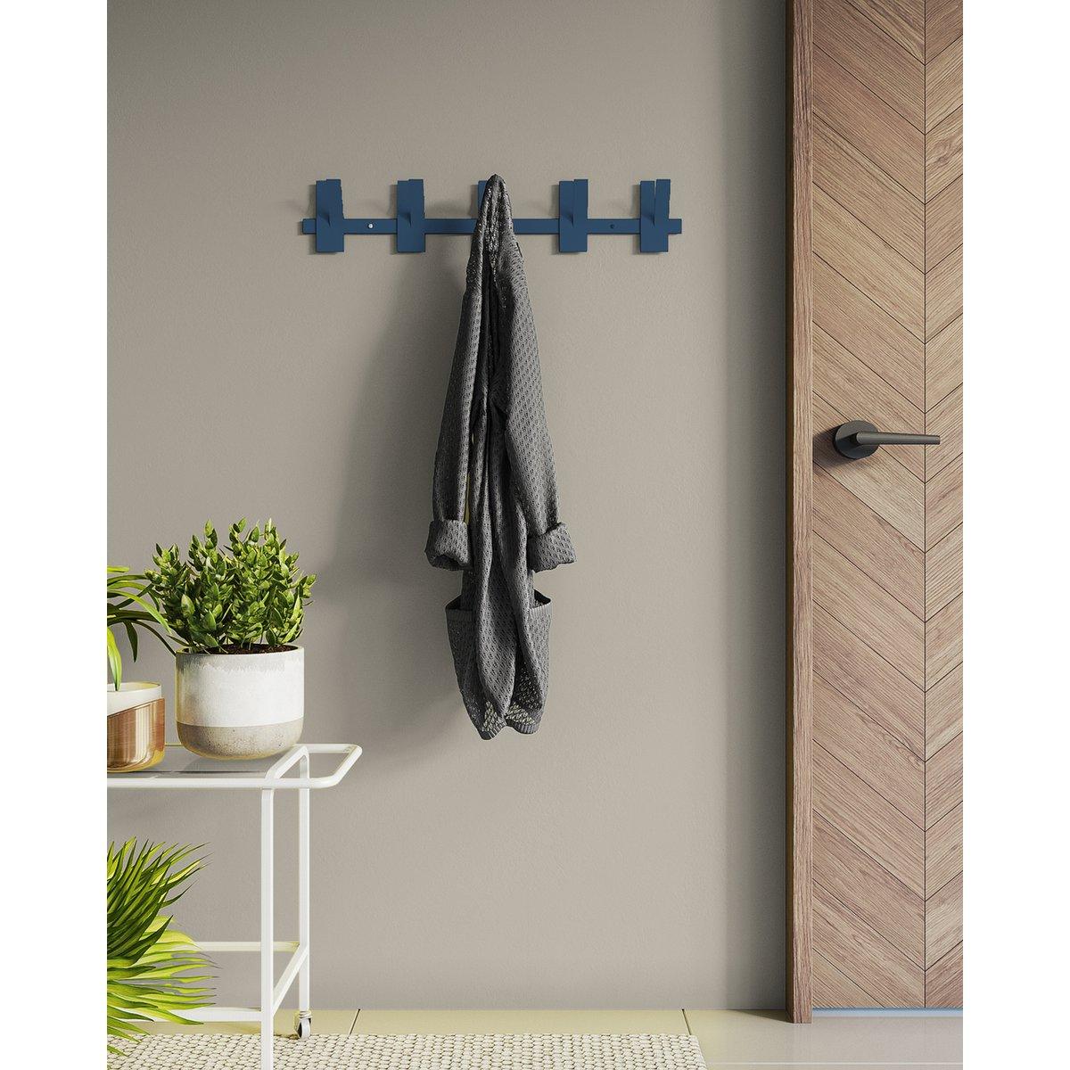 Gorillz Incision - Garderobe - Wandgarderobe - 10 Garderobenhaken - Metall - Blau - HomeDesign Knaus