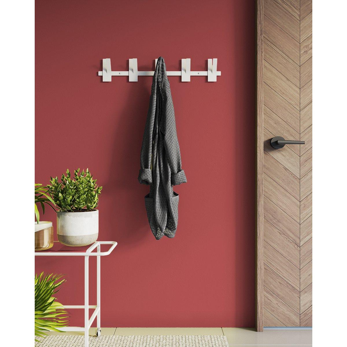 Gorillz Incision - Garderobe - Wandgarderobe - 10 Garderobenhaken - Metall - Weiß - HomeDesign Knaus