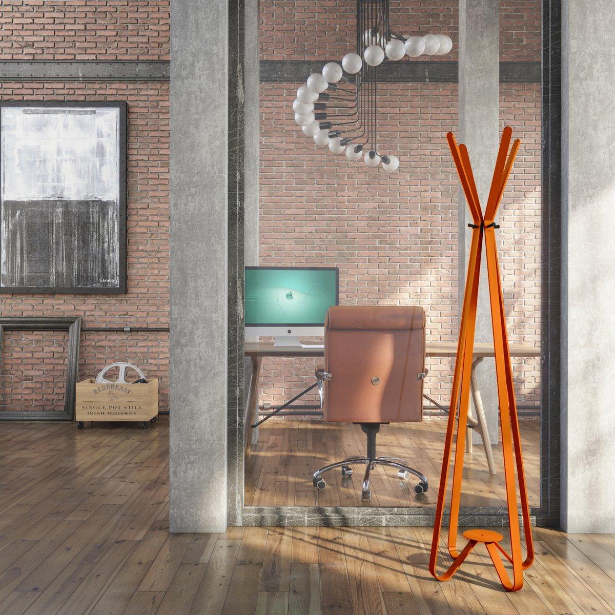 Gorillz Modi - Standgarderobe - Industriedesign - 8 Haken - Orange - HomeDesign Knaus