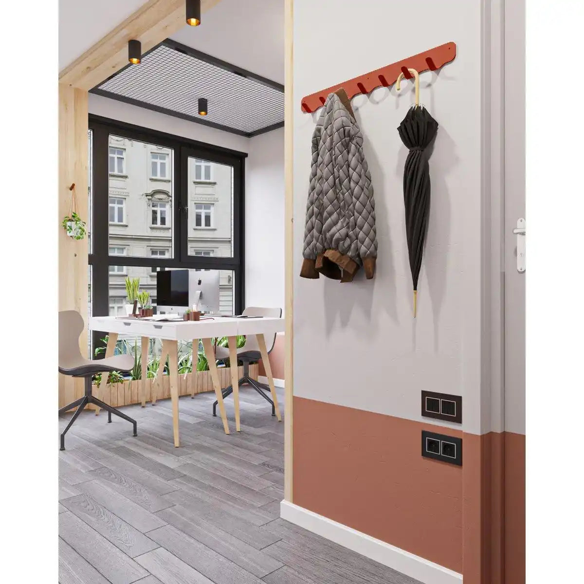 Gorillz Rounded Seven – Wandgarderobe – 7 Kleiderhaken – Rot - HomeDesign Knaus