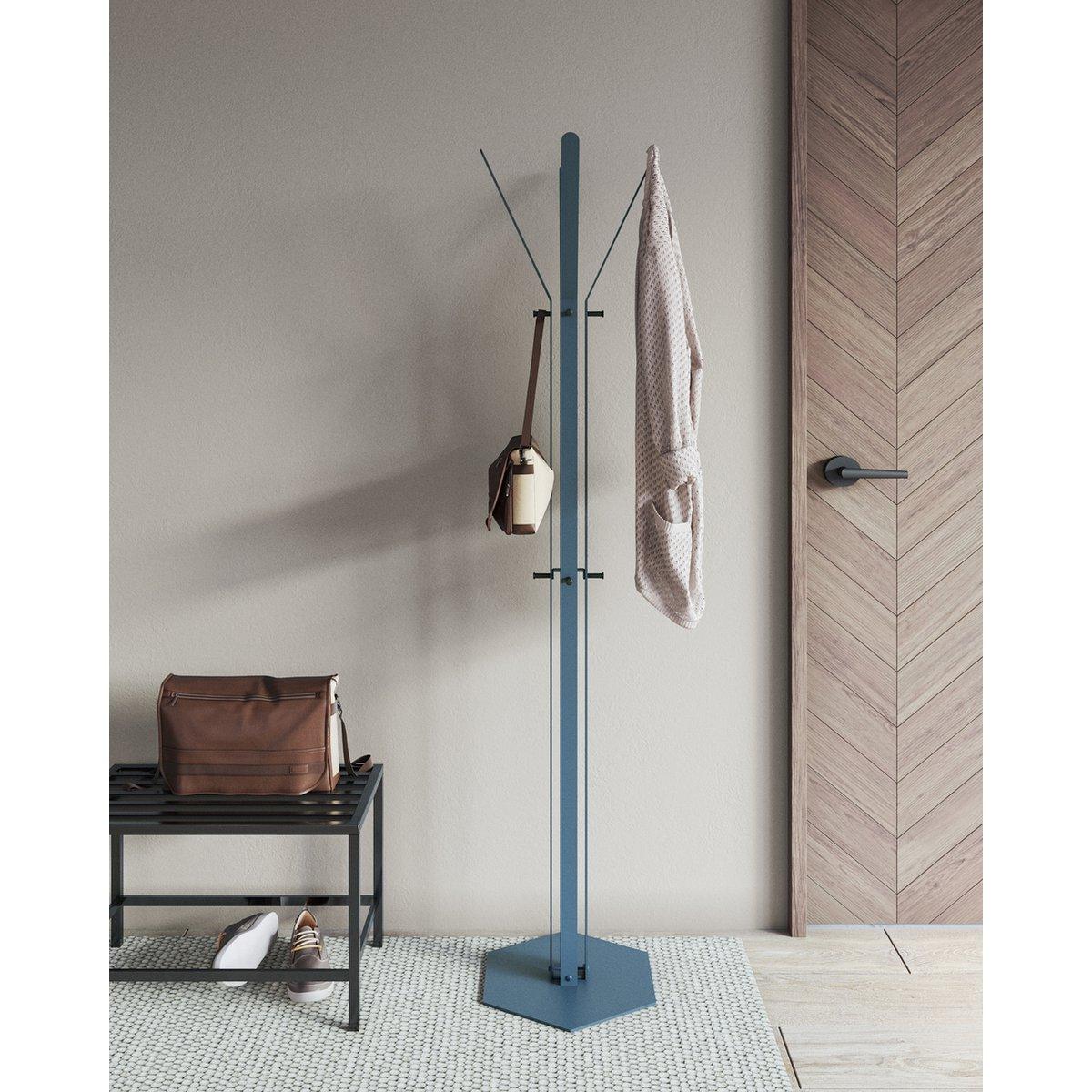 Gorillz Stack - Garderobenständer – Industriedesign – 12 Haken- Blau - HomeDesign Knaus