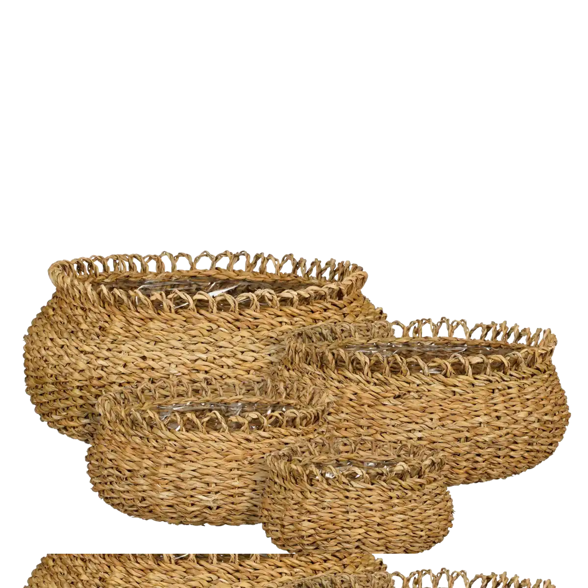 Gourdon Pflanzkorb – 4er-Set – H17 x Ø31 cm – Braun - HomeDesign Knaus