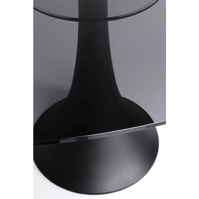 Grande Smoke Oval Esszimmertisch Esstisch pulverbeschichtet Sicherheitsglas 180 cm - HomeDesign Knaus