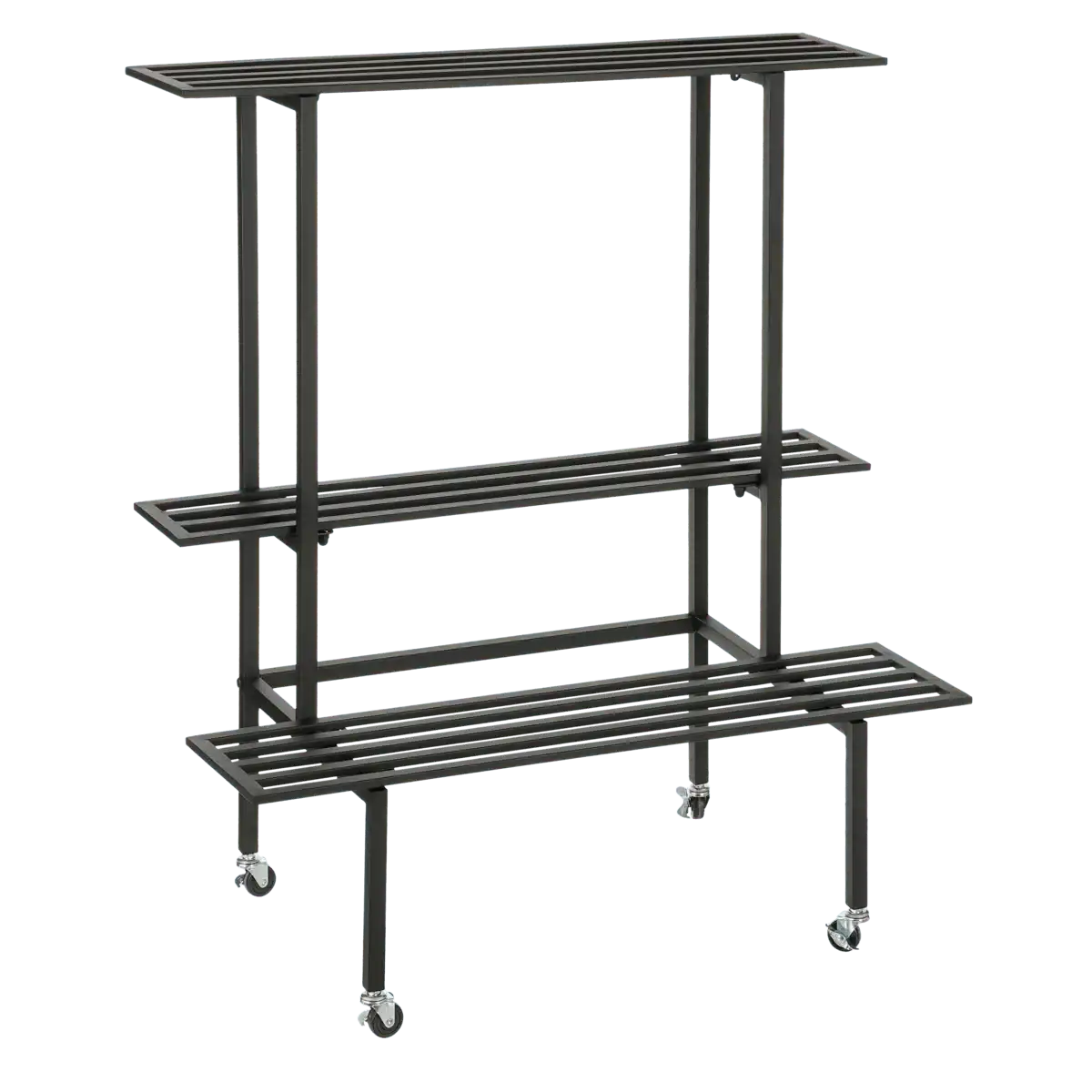 Greenrax Pflanzenständer – L90 x B44 x H102 cm – Metall – Schwarz - HomeDesign Knaus