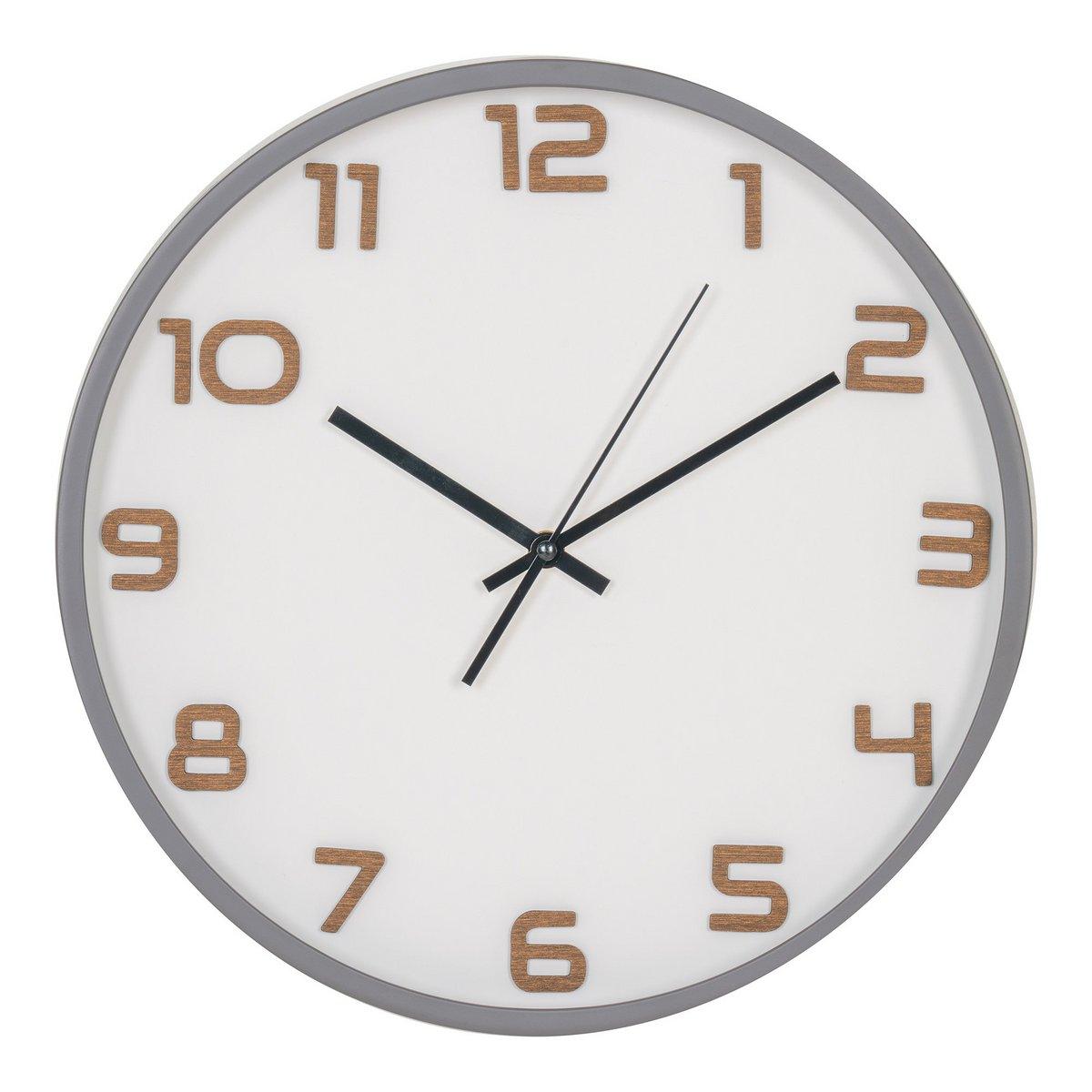 Greenwich Wall Clock - Wanduhr, grau, geräuschloses Uhrwerk, rund, ø35 cm - HomeDesign Knaus