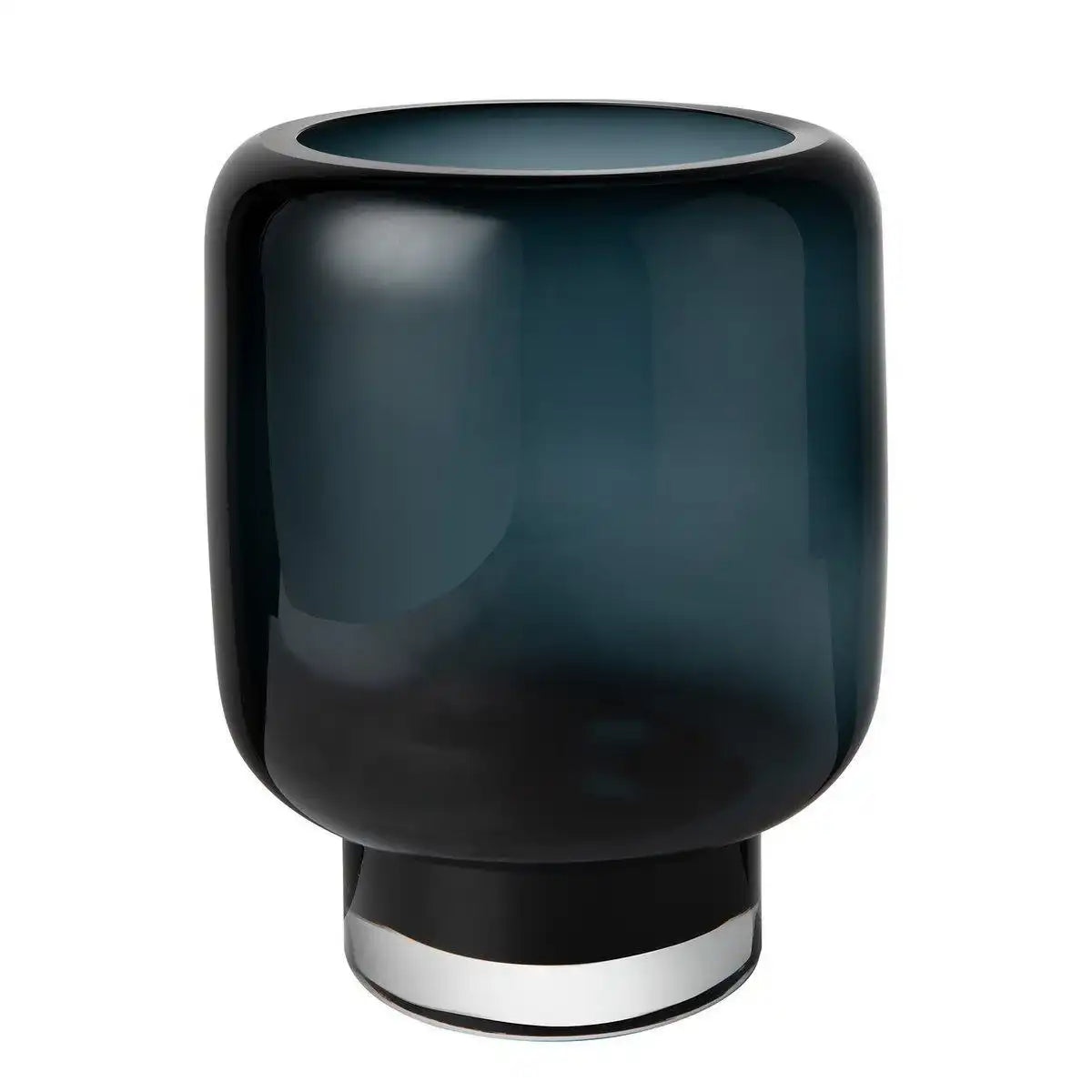 große moderne Vase, schweres Klarglas, tintenblau, ZADAR - HomeDesign Knaus