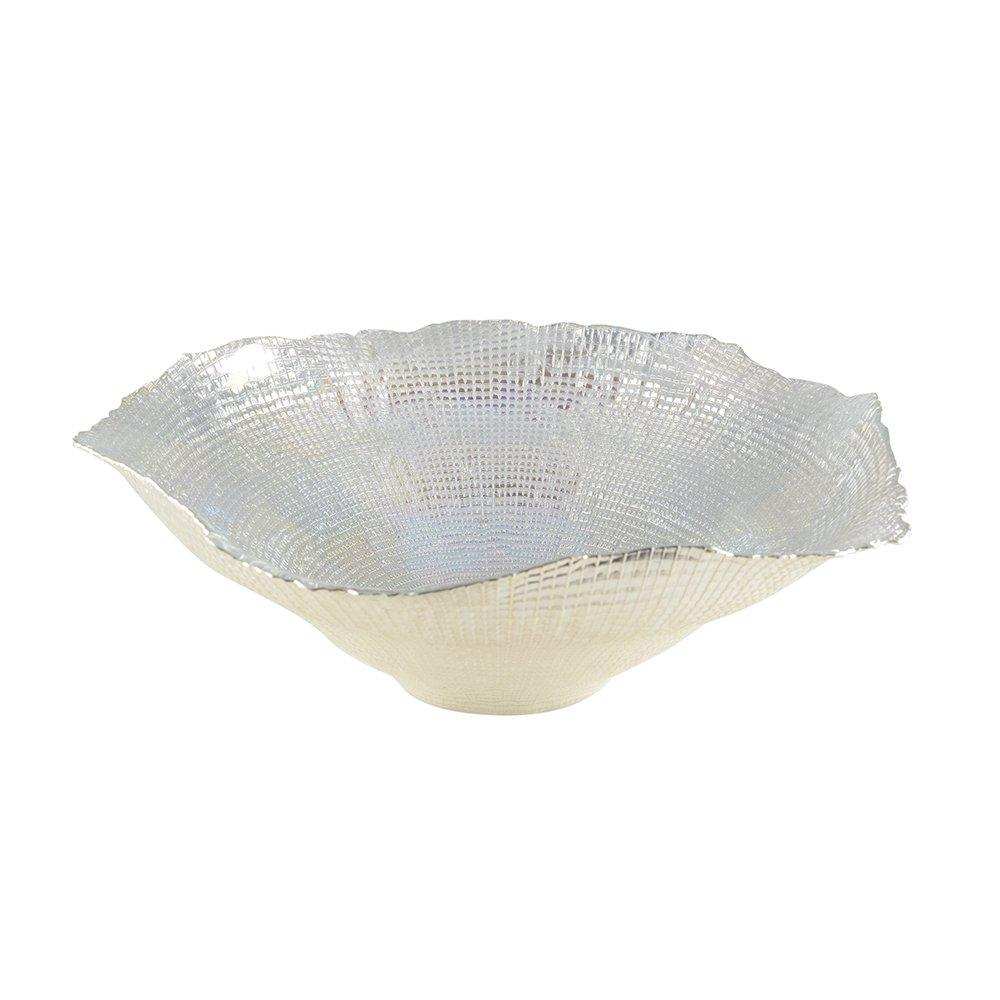 GROSSER SILBERGLÄNZENDER COROLLE-BECHER 45X45X14,5CM - HomeDesign Knaus