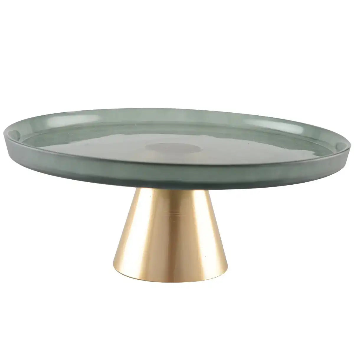 GRÜNES TABLETT AUF GOLDSTÄNDER 28CM - HomeDesign Knaus