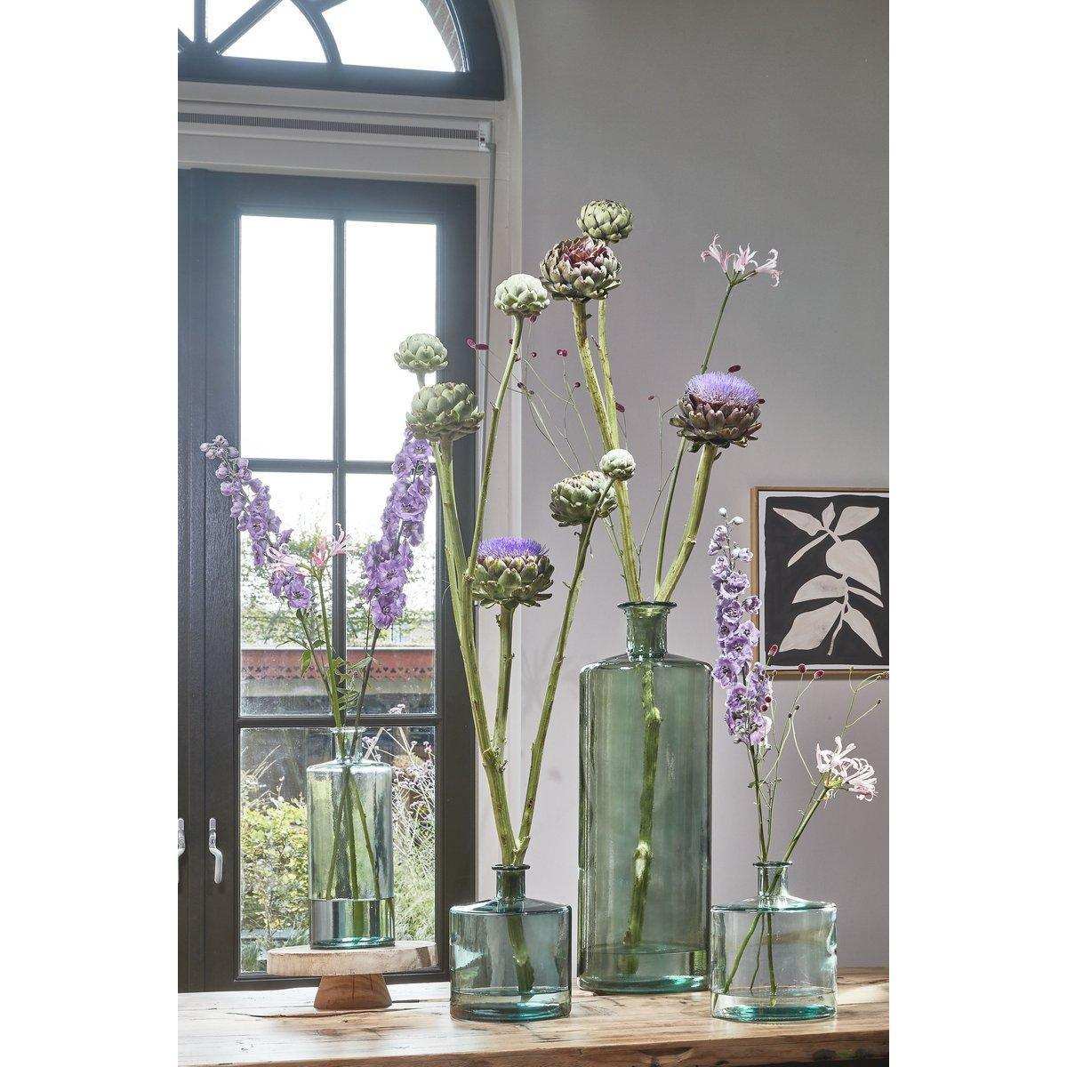 Guan Flaschenvase - H75 x Ø25 cm - Recyceltes Glas - Grün - HomeDesign Knaus