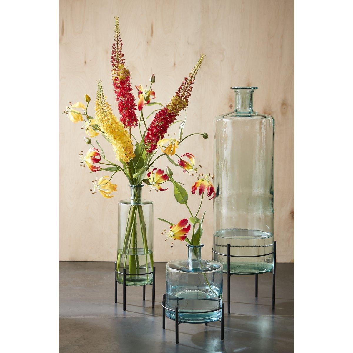 Guan-Flaschenvase – H75 x Ø25 cm – recyceltes Glas – transparent - HomeDesign Knaus