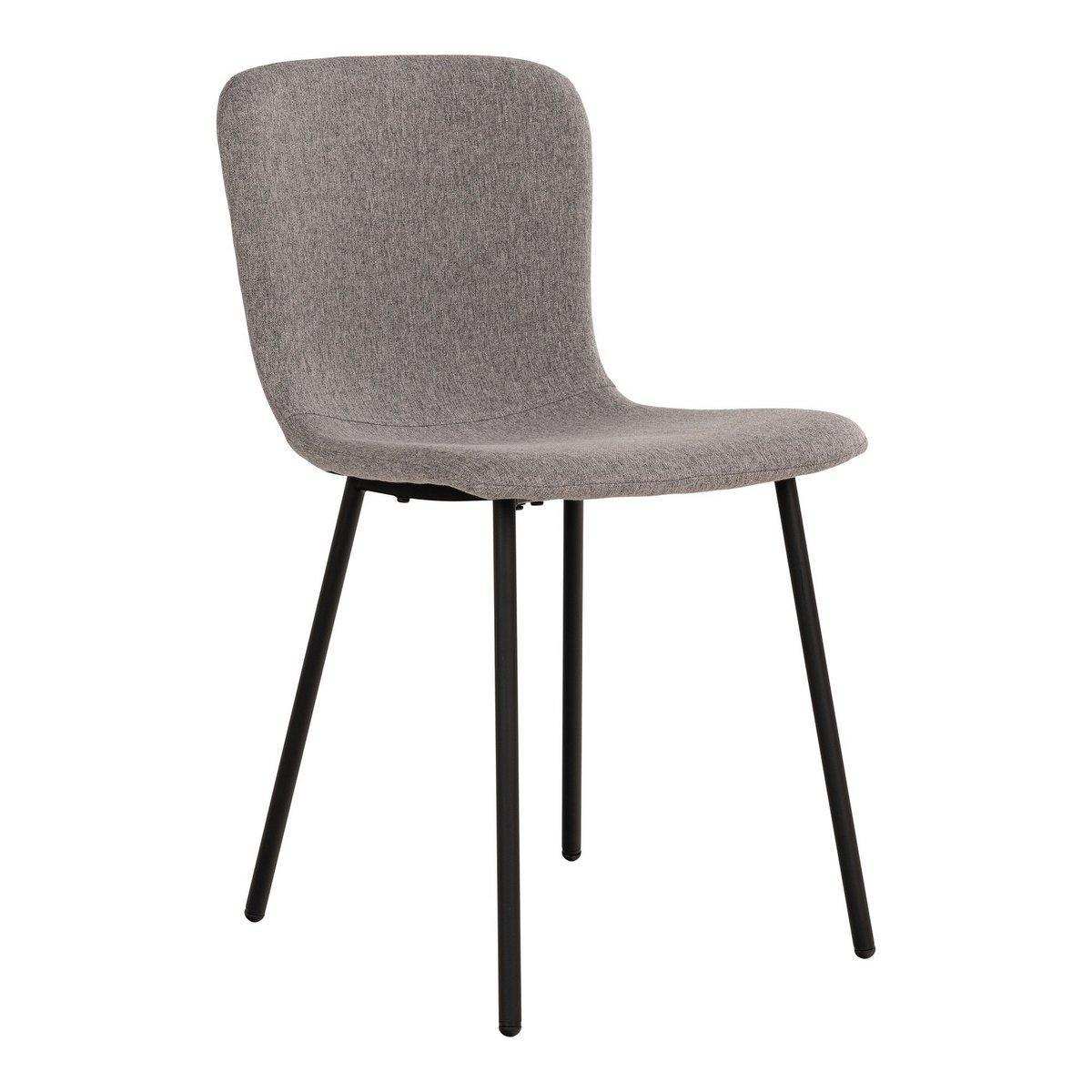 Halden Dining Chair – Esszimmerstuhl, hellgrau mit schwarzen Beinen - HomeDesign Knaus