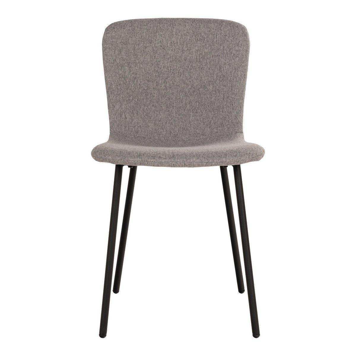 Halden Dining Chair – Esszimmerstuhl, hellgrau mit schwarzen Beinen - HomeDesign Knaus