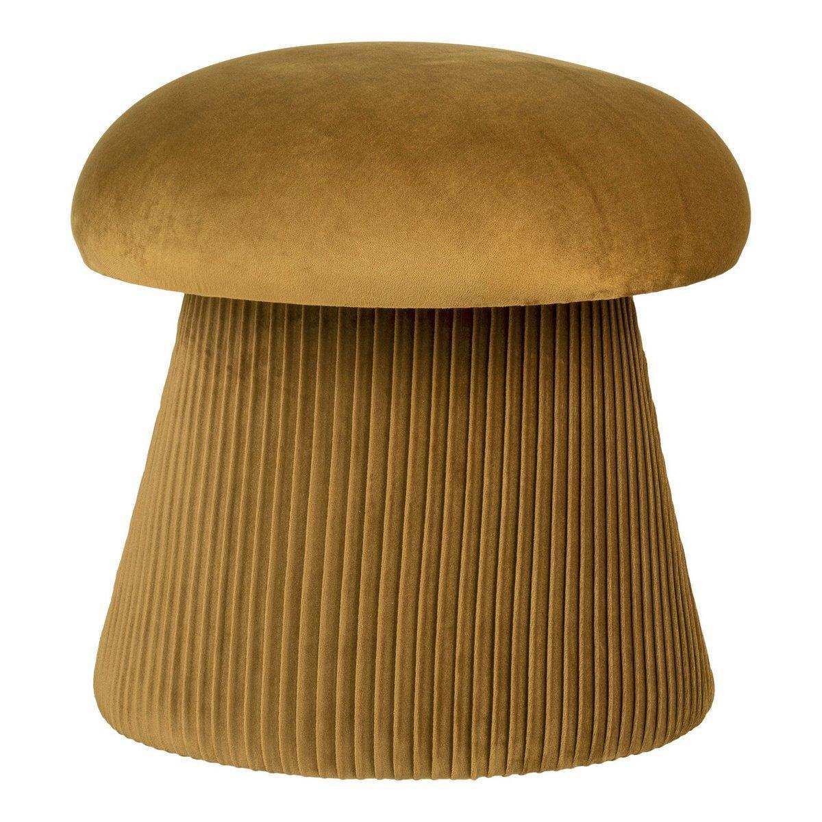 Hampton Pouf – Pouf aus Samt, Ocker, ø41x39 cm - HomeDesign Knaus