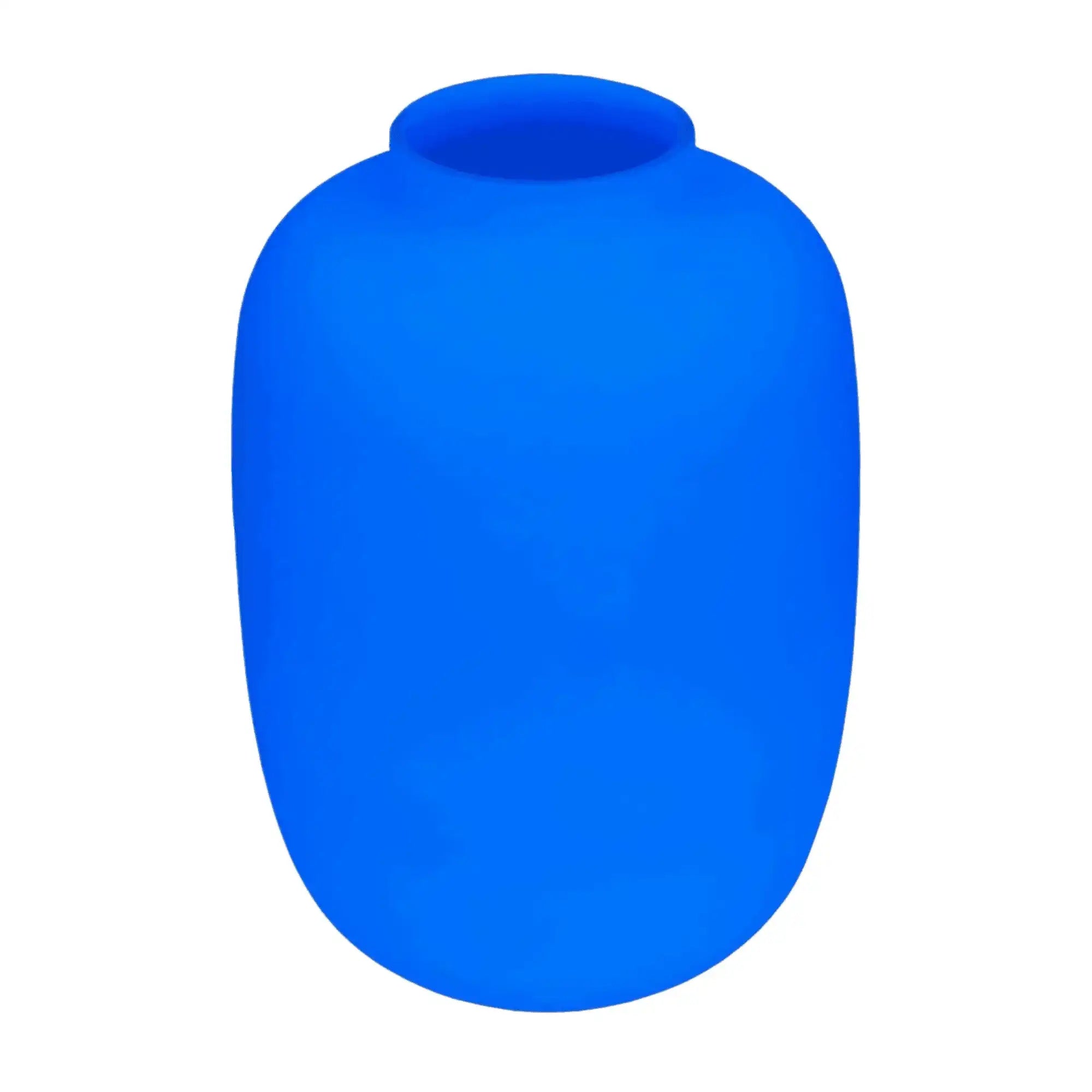 Handgefertigte Designer Neon Blau Blumenvase, Mundgeblasen - HomeDesign Knaus