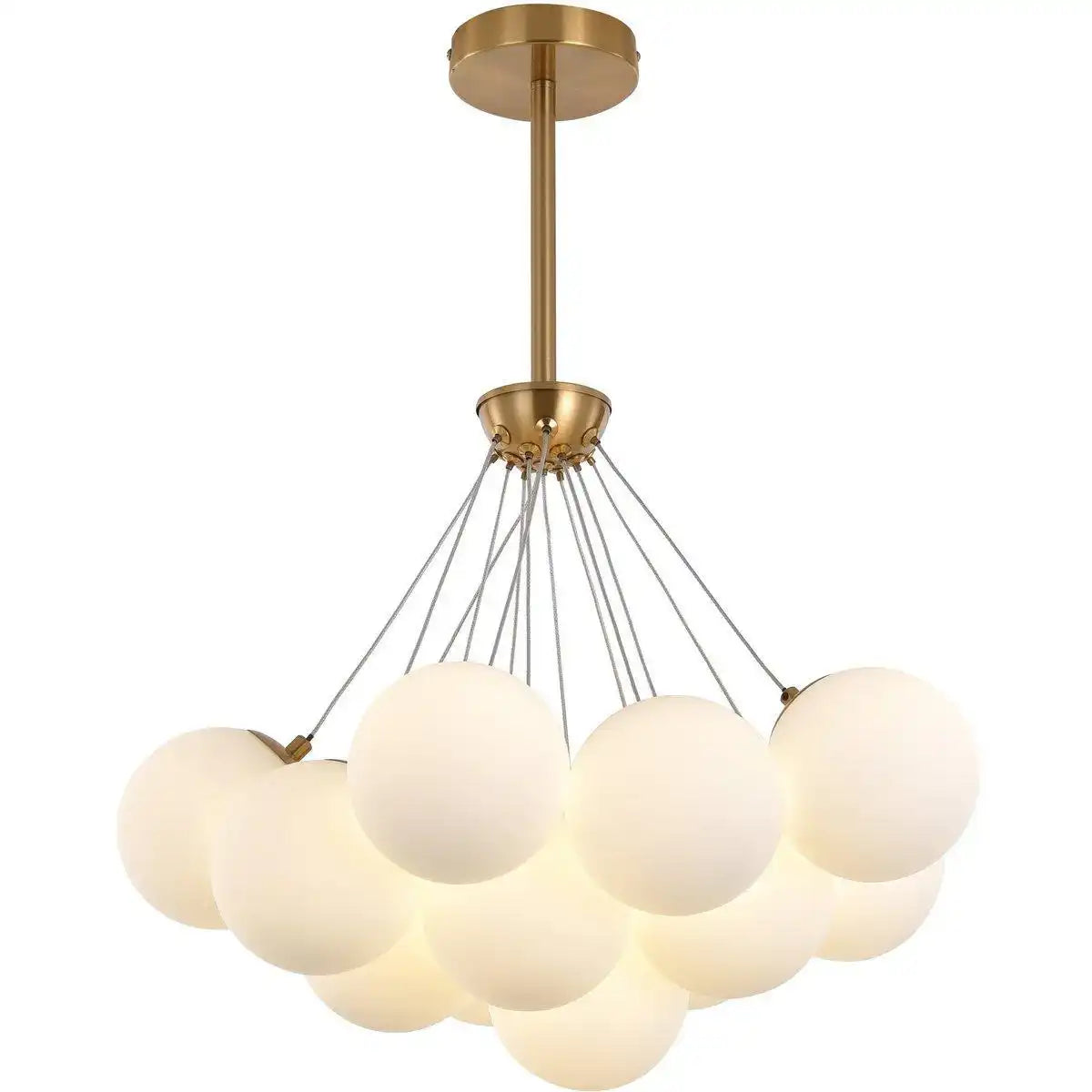 Hängelampe Emily Weiß Gold Kronleuchter Messing - HomeDesign Knaus