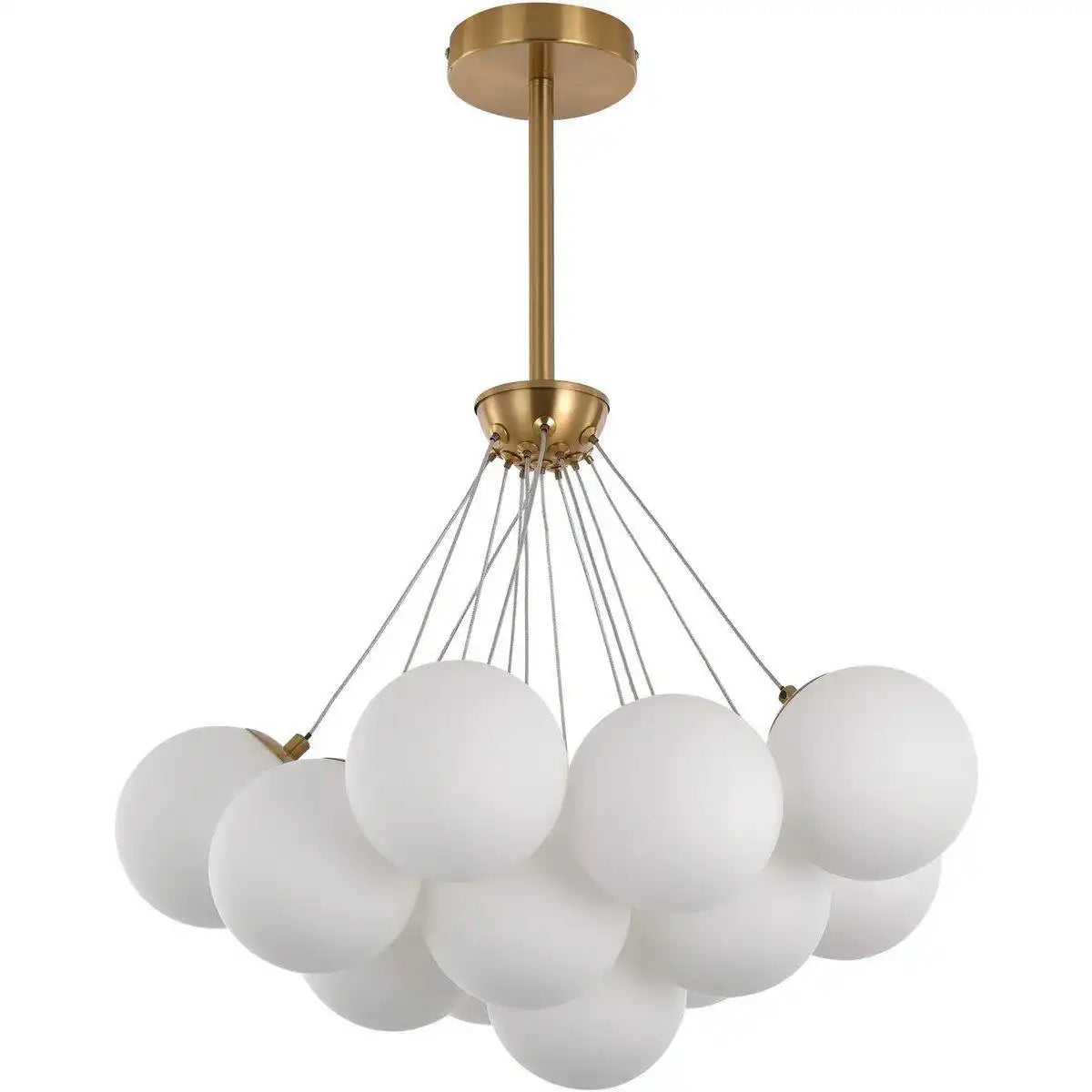 Hängelampe Emily Weiß Gold Kronleuchter Messing - HomeDesign Knaus