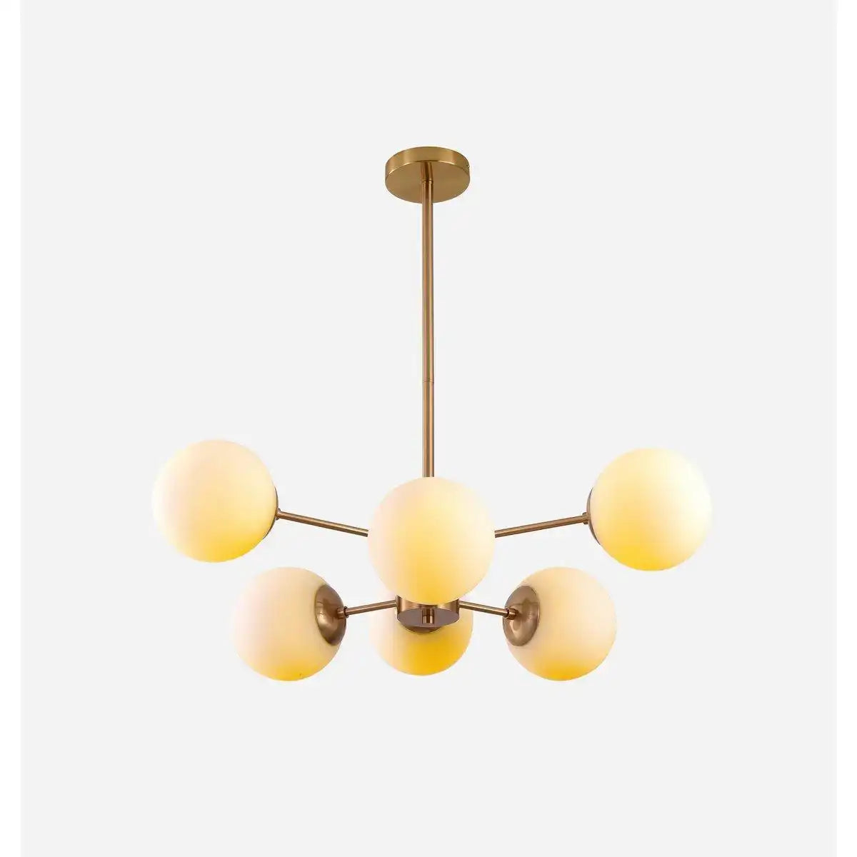 Hängelampe Gina Weißgold 6-flammig Messing - HomeDesign Knaus