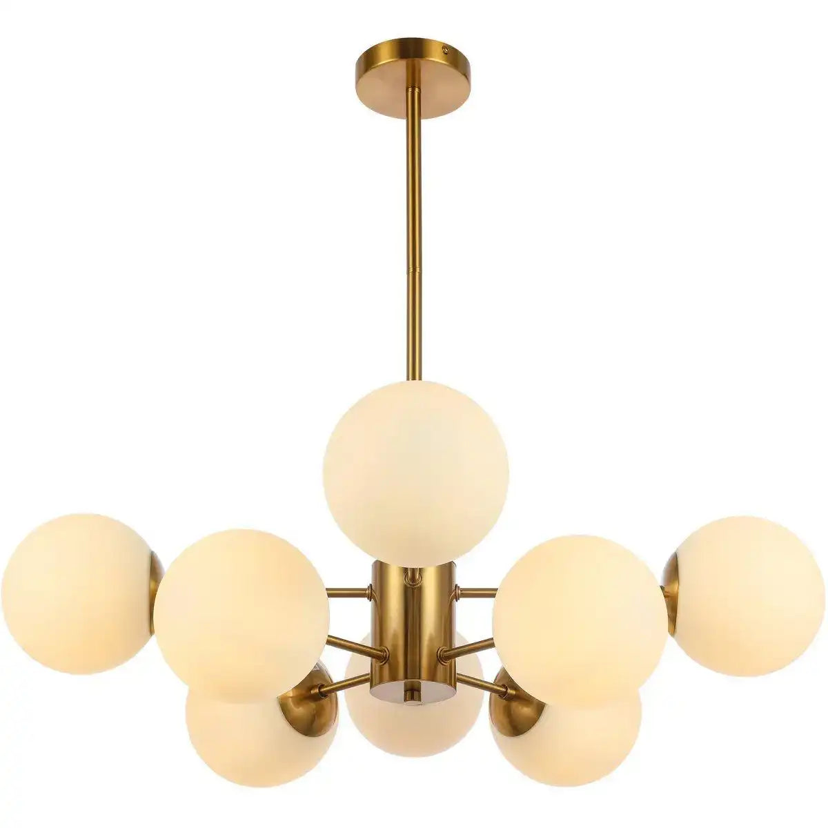 Hängelampe Gina Weißgold 8-flammig Messing Gold - HomeDesign Knaus