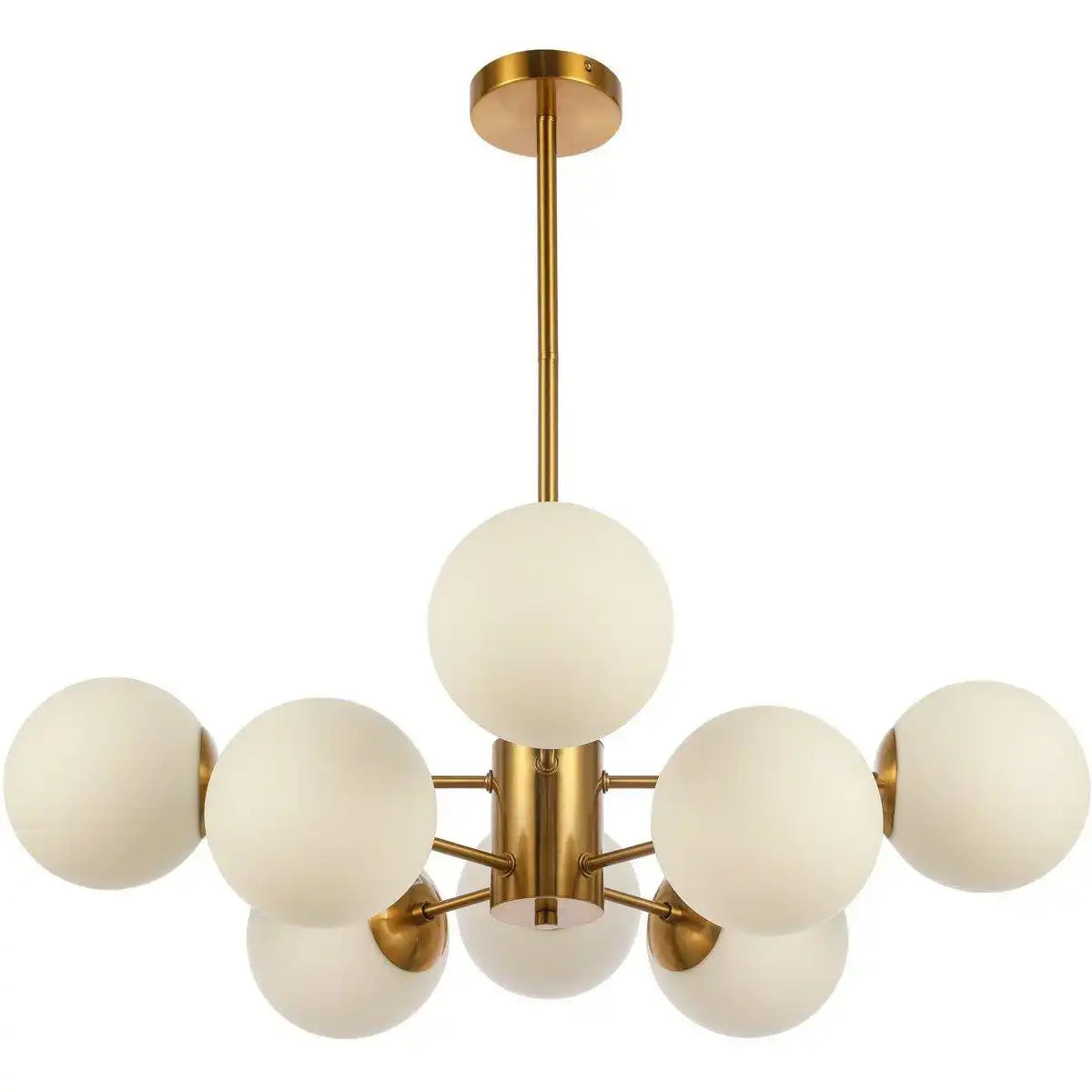Hängelampe Gina Weißgold 8-flammig Messing Gold - HomeDesign Knaus