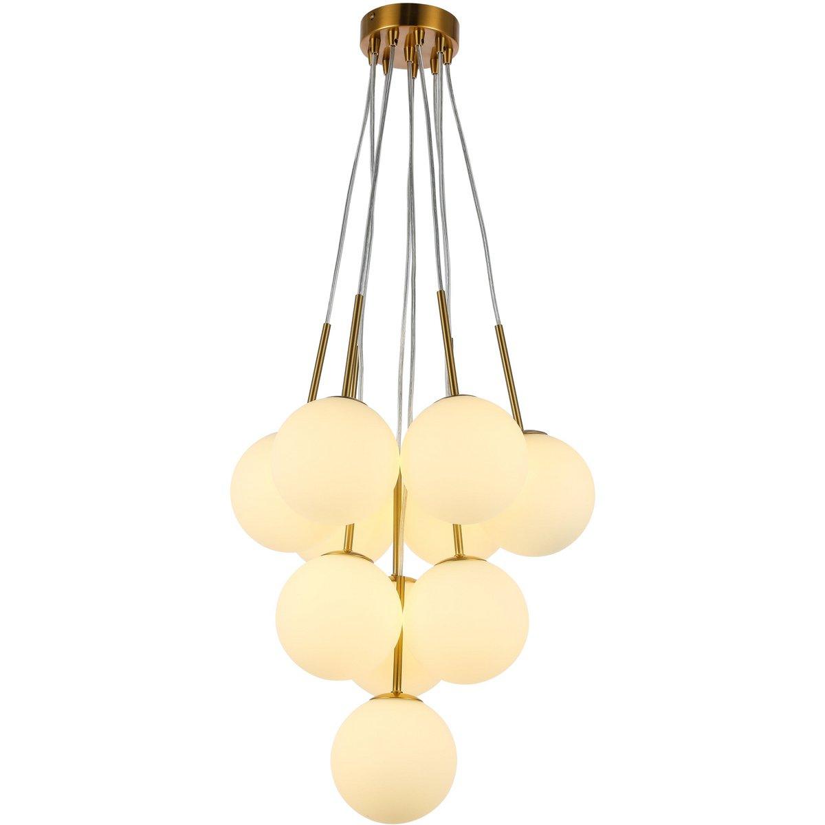 Hängelampe Luna Weißgold Messing Pendelleuchte - HomeDesign Knaus