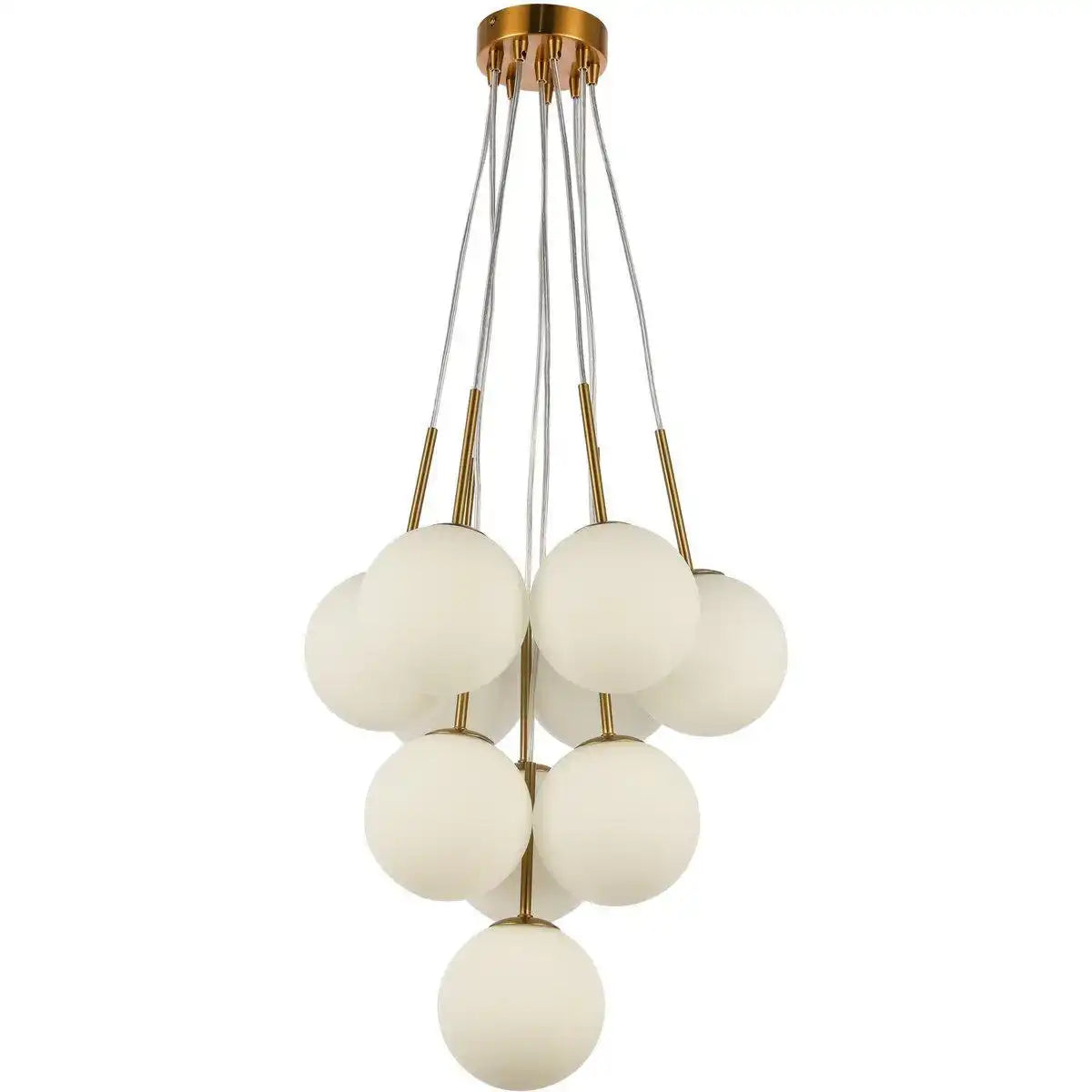 Hängelampe Luna Weißgold Messing Pendelleuchte - HomeDesign Knaus
