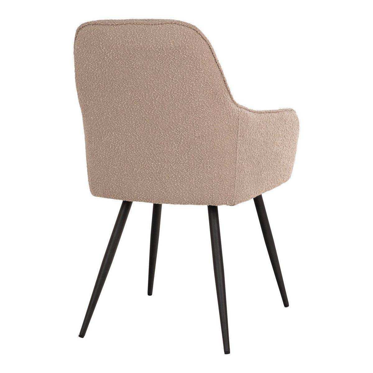 Harbo Dining Chair – Esszimmerstuhl aus Bouclé, beige mit schwarzen Beinen, HN1233 - HomeDesign Knaus