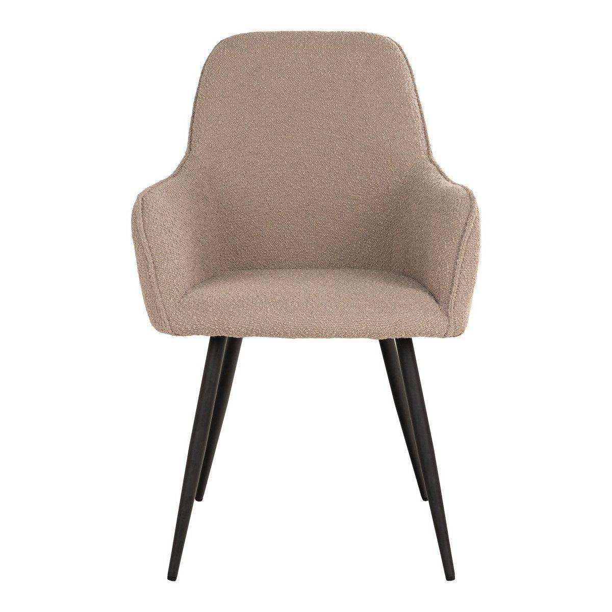 Harbo Dining Chair – Esszimmerstuhl aus Bouclé, beige mit schwarzen Beinen, HN1233 - HomeDesign Knaus