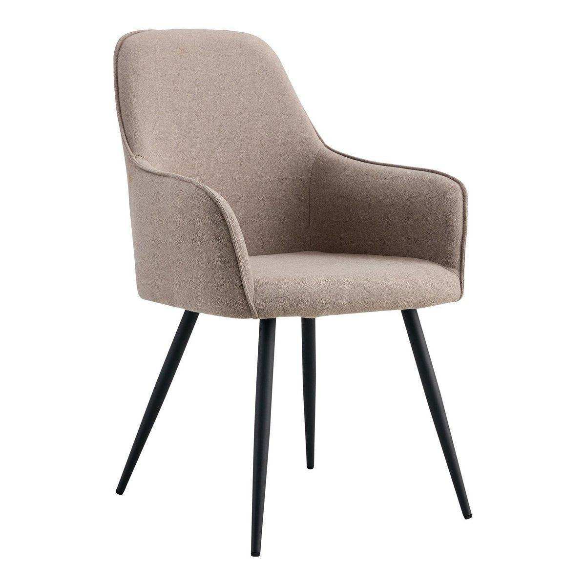 Harbo Dining Chair – Esszimmerstuhl, Stein mit schwarzen Beinen, HN1231 - HomeDesign Knaus