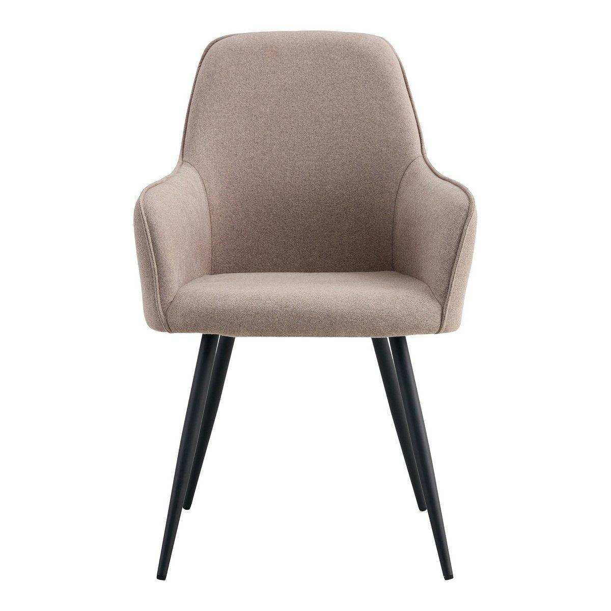 Harbo Dining Chair – Esszimmerstuhl, Stein mit schwarzen Beinen, HN1231 - HomeDesign Knaus
