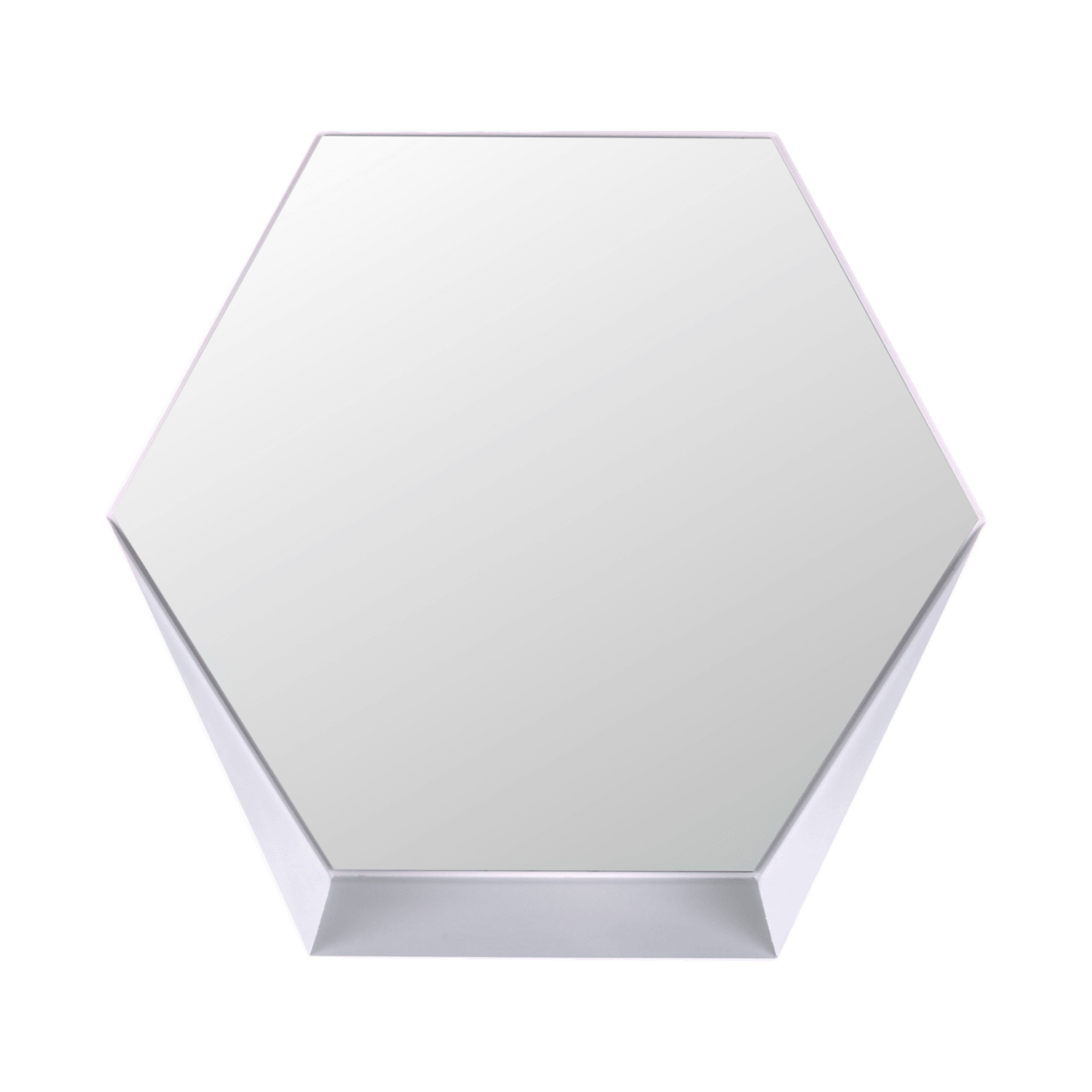 Gorillz Hive Wandspiegel mit Ablage – Hexagon-Spiegel – 60 x 52 cm – Industrial White - HomeDesign Knaus