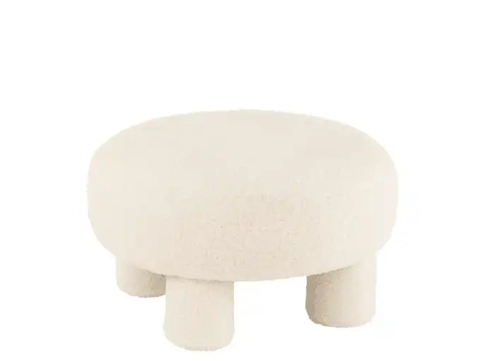 Hocker Runde Teddy Fußhocker Bouclé - HomeDesign Knaus