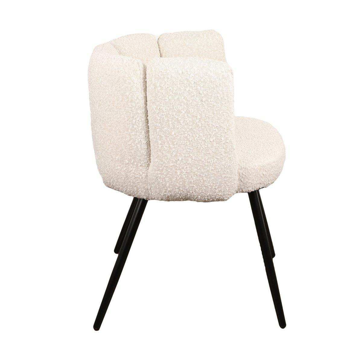 Hoher fünf Stuhl, weiße Perle (Boucle) (2er-Set) - HomeDesign Knaus