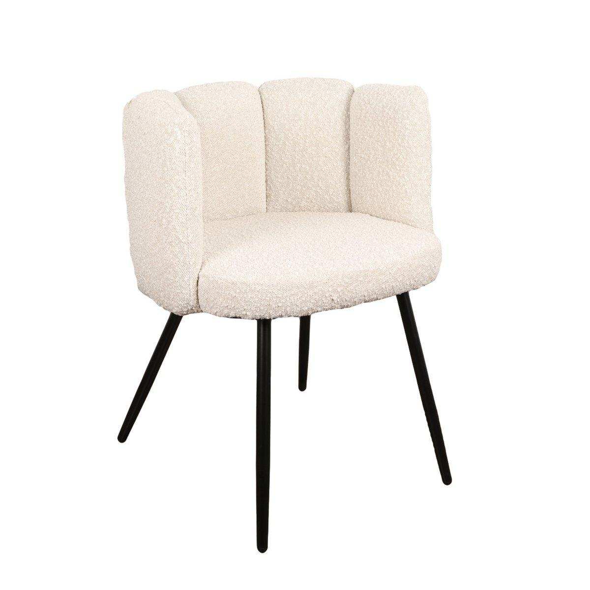 Hoher fünf Stuhl, weiße Perle (Boucle) (2er-Set) - HomeDesign Knaus