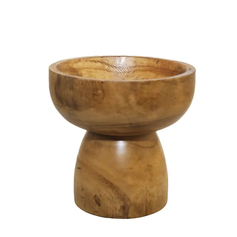 Hölzerner Fuß dekorativ geschnitten 23,5x23.5x24.5 cm - HomeDesign Knaus