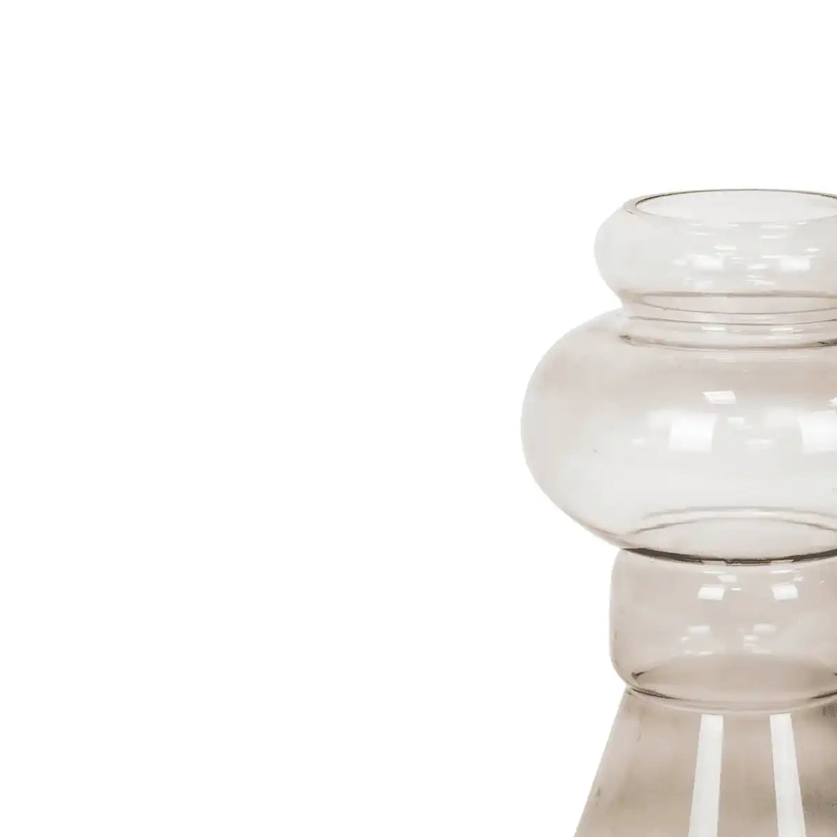 Housevitamin High In Shape Vase – Smokey – Glas – 18 x 35 cm - HomeDesign Knaus