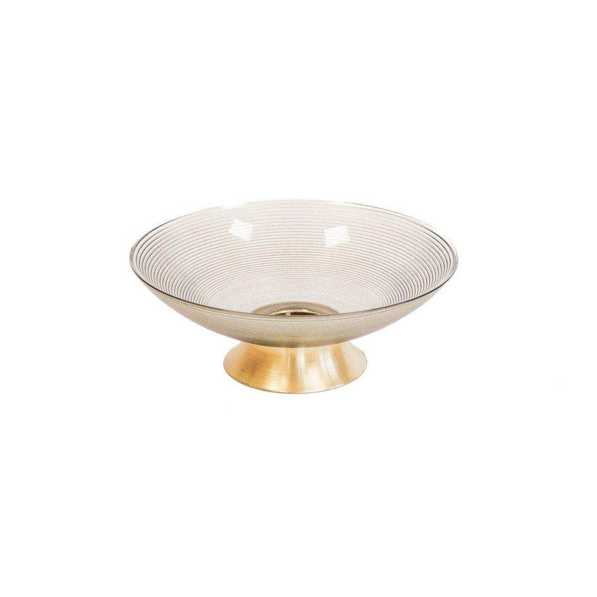 Housevitamin Super Bowl Glas mit Fuß – Smokey – 24,5 x 24,5 x 8,5 cm - HomeDesign Knaus
