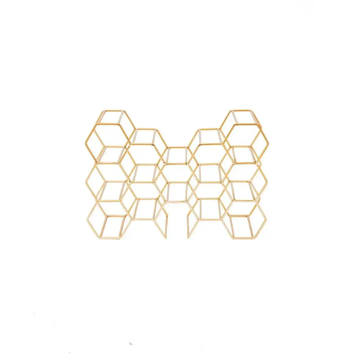Housevitamin Weinregal – Metall – Gold – 44,5 x 15,5 x 29 cm - HomeDesign Knaus