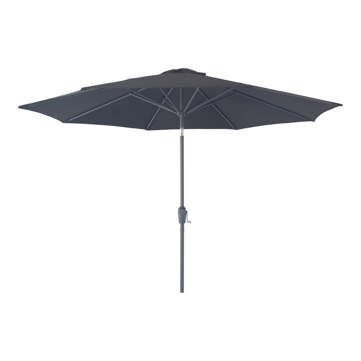 Houston Parasol – Sonnenschirm mit Kurbel und Neigung, Metallstange, schwarz, ø300 cm - HomeDesign Knaus