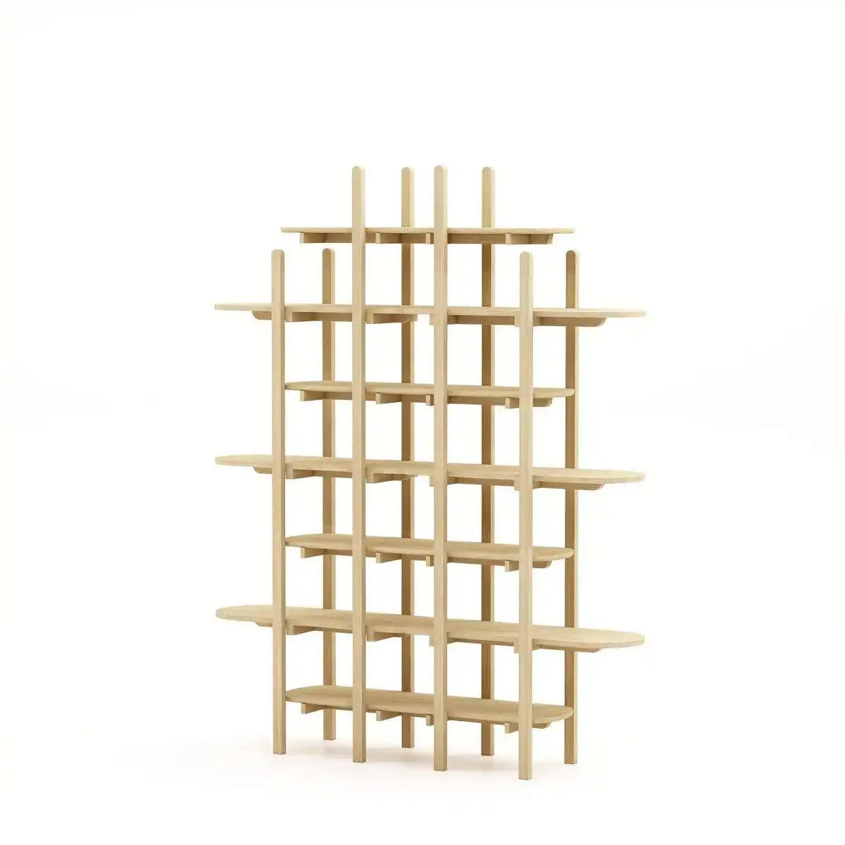 HSM Collection-Bücherregal Breeze-225x180x40-Natur-Teak - HomeDesign Knaus