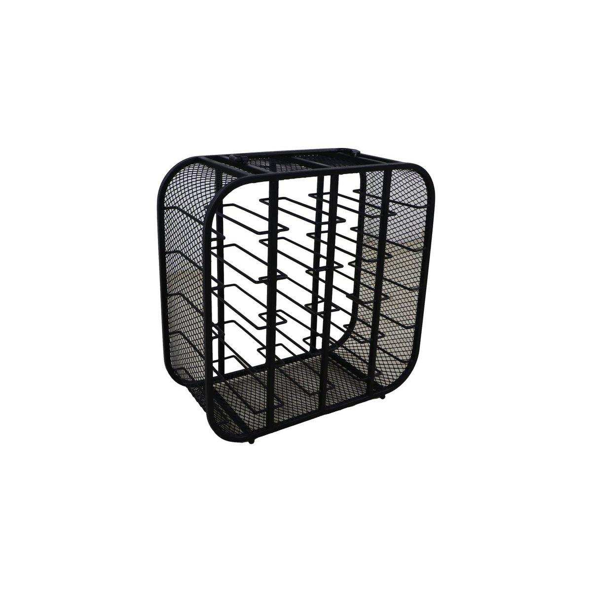 HSM Collection-Stand Wine Rack 20 Flaschen-55x25x55-Schwarz-Metall - HomeDesign Knaus