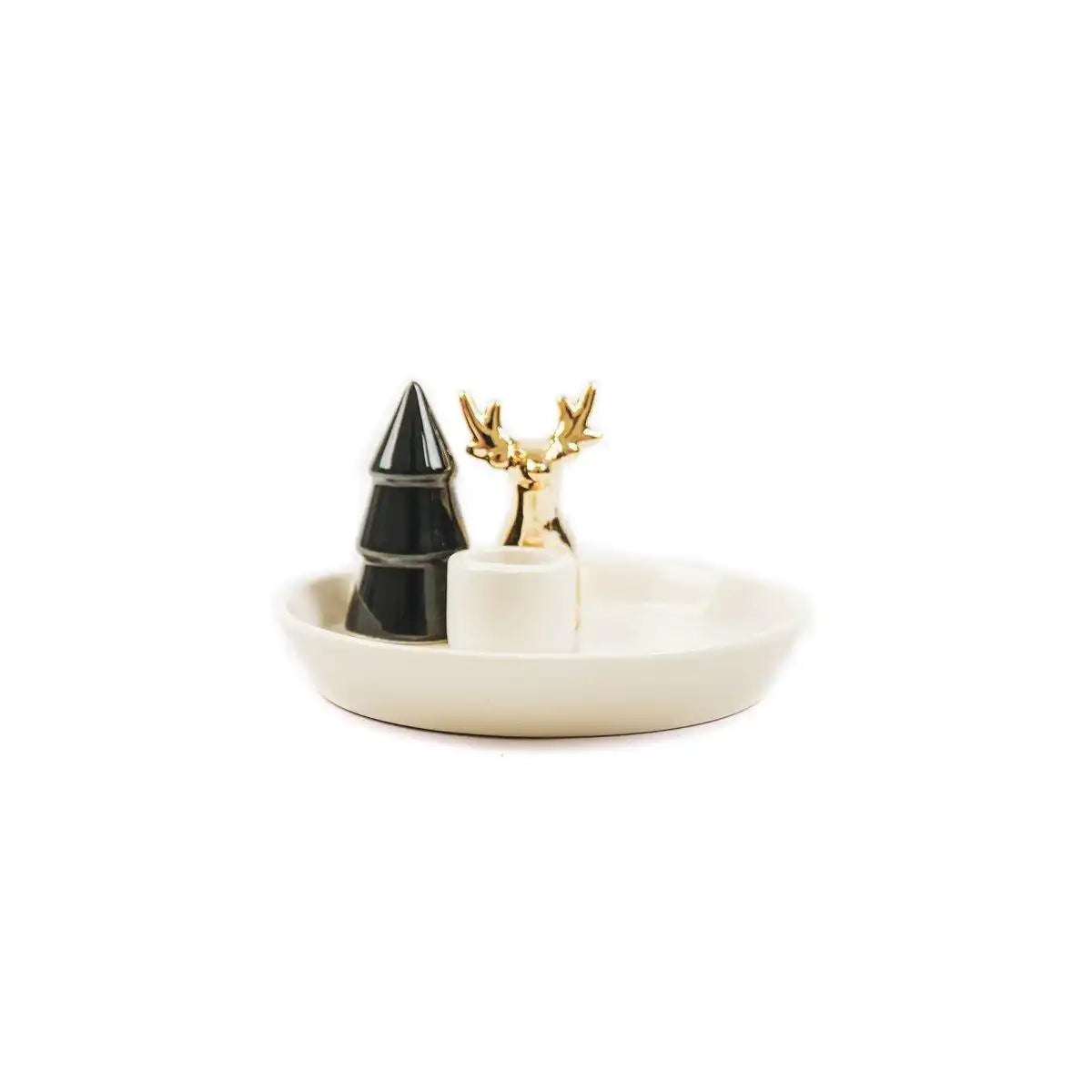 HV Kerzenhalter Weihnachtsbaum/Rentier - 14x14x7cm - HomeDesign Knaus