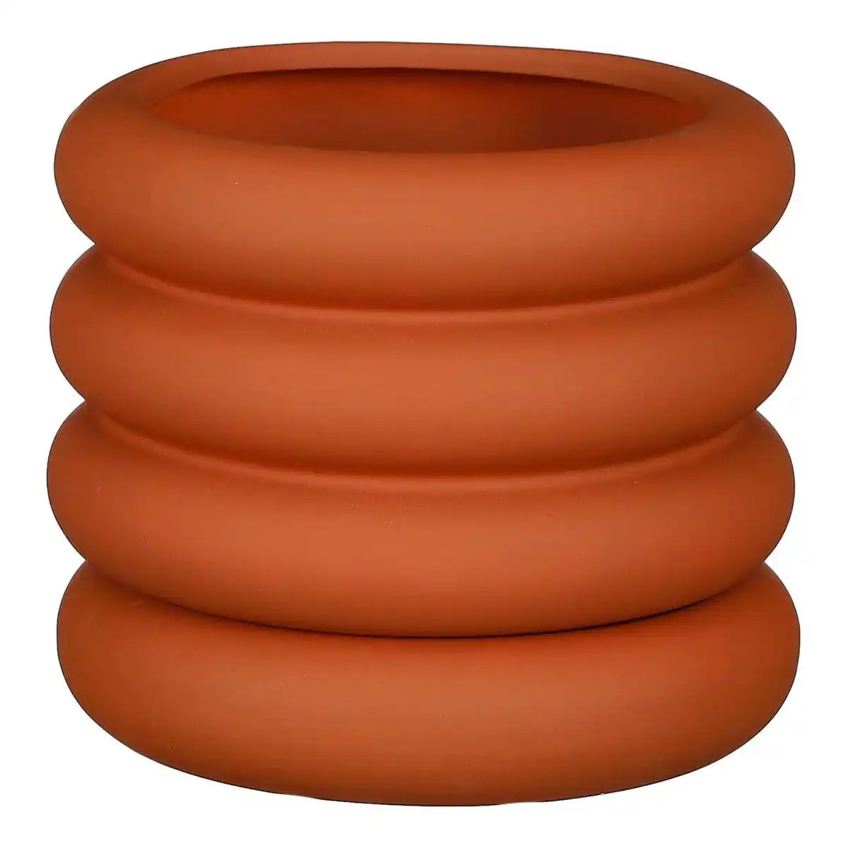 Ilse Blumentopf mit Untertasse – H16 x Ø19 cm – Keramik – Braun - HomeDesign Knaus
