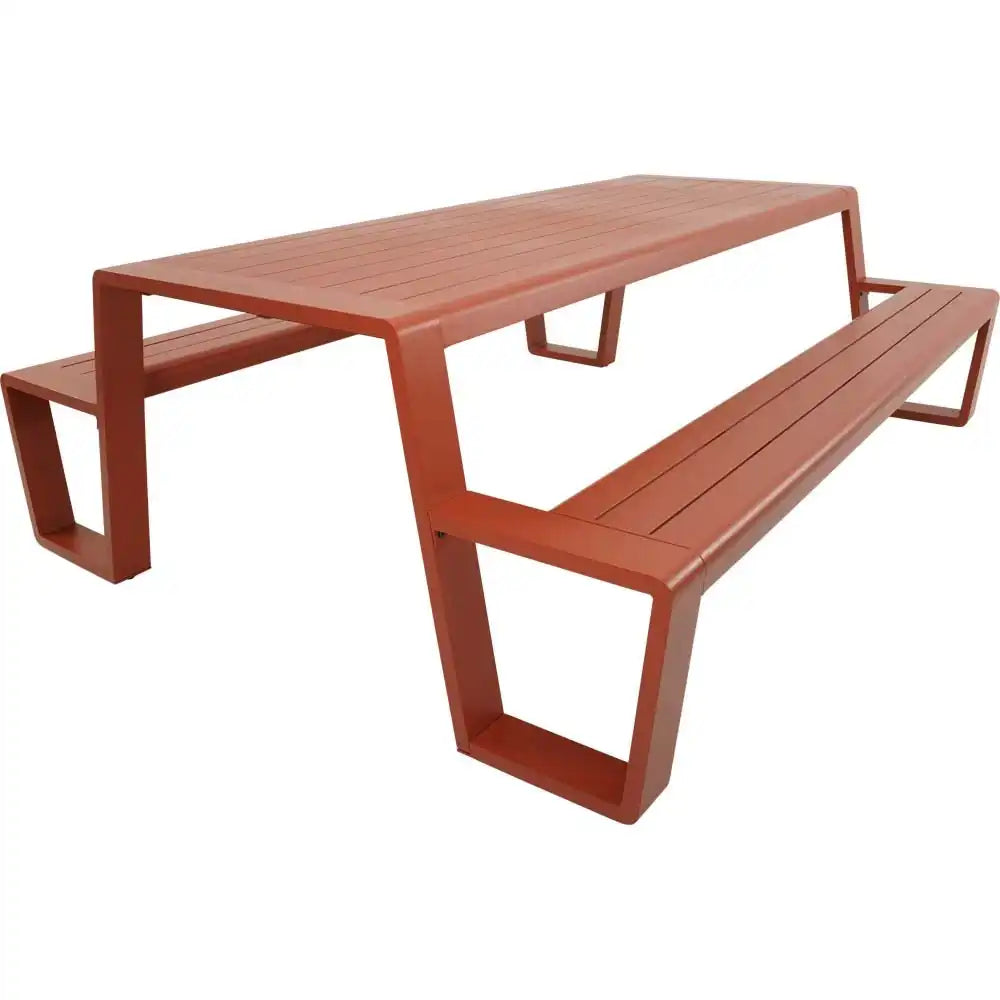 Picknick Set Estilo Anthrazit 220 cm – Aluminium Gartentisch mit 2 Bänken