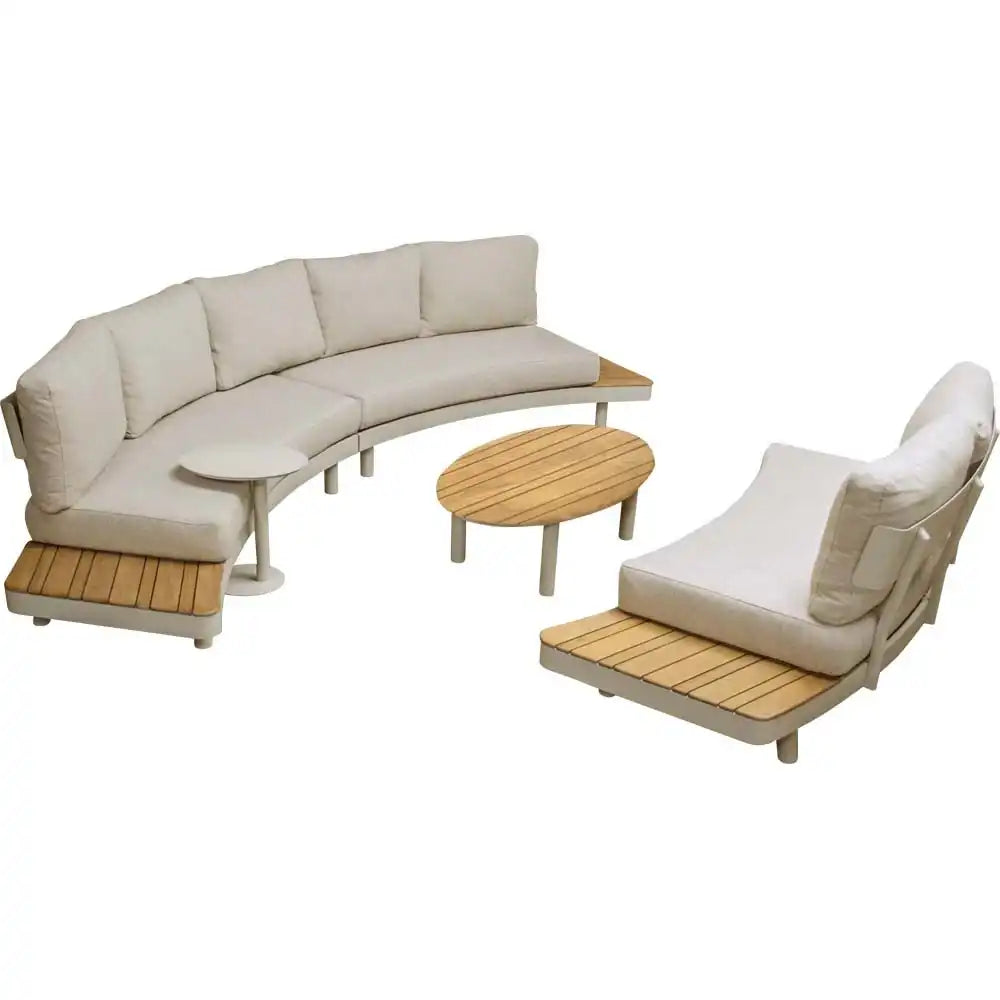 Lounge Set Lounza Beige – Premium Gartenlounge mit Teak Ablagen