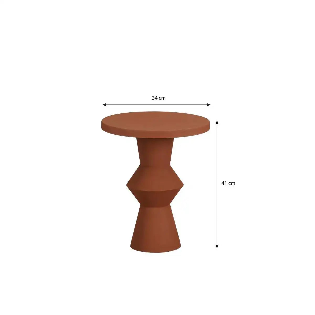 Immobilien -Seitentisch - H41 x Ø34 cm - Metall - Terra - HomeDesign Knaus