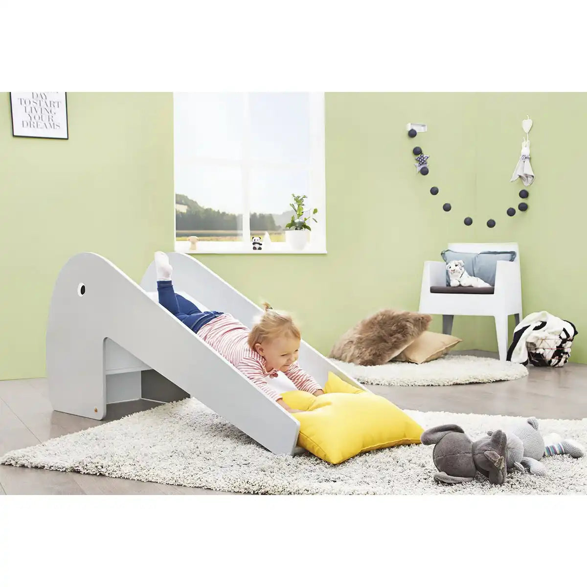 Indoor-Rutsche 'Lotta', grau/weiß - HomeDesign Knaus