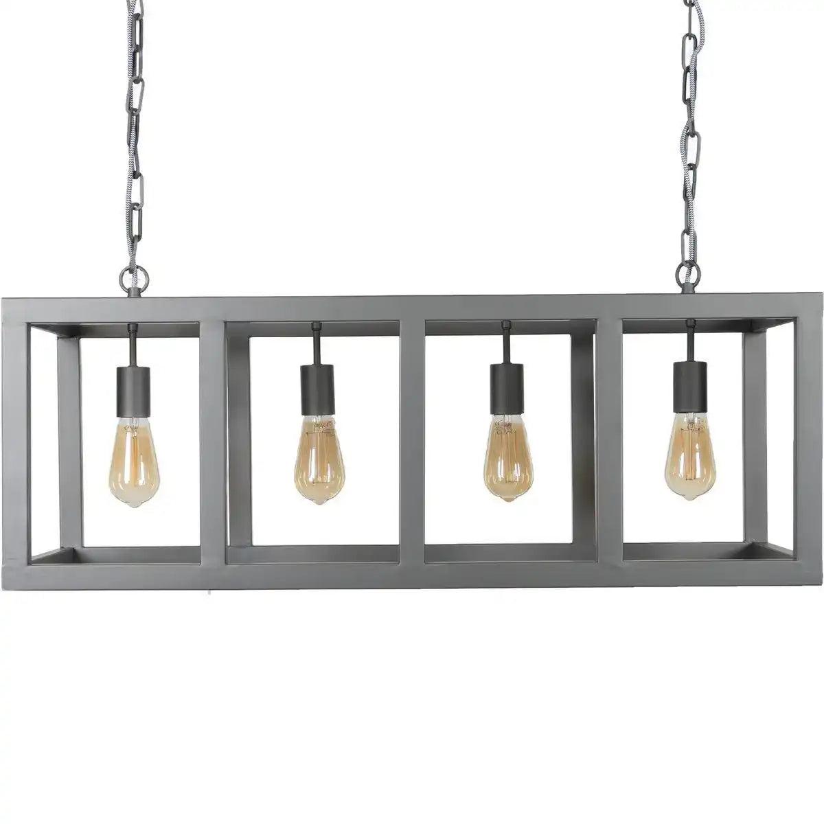 Industrie Prince Burned Hängelampe 5- flammig Edelstahl - HomeDesign Knaus