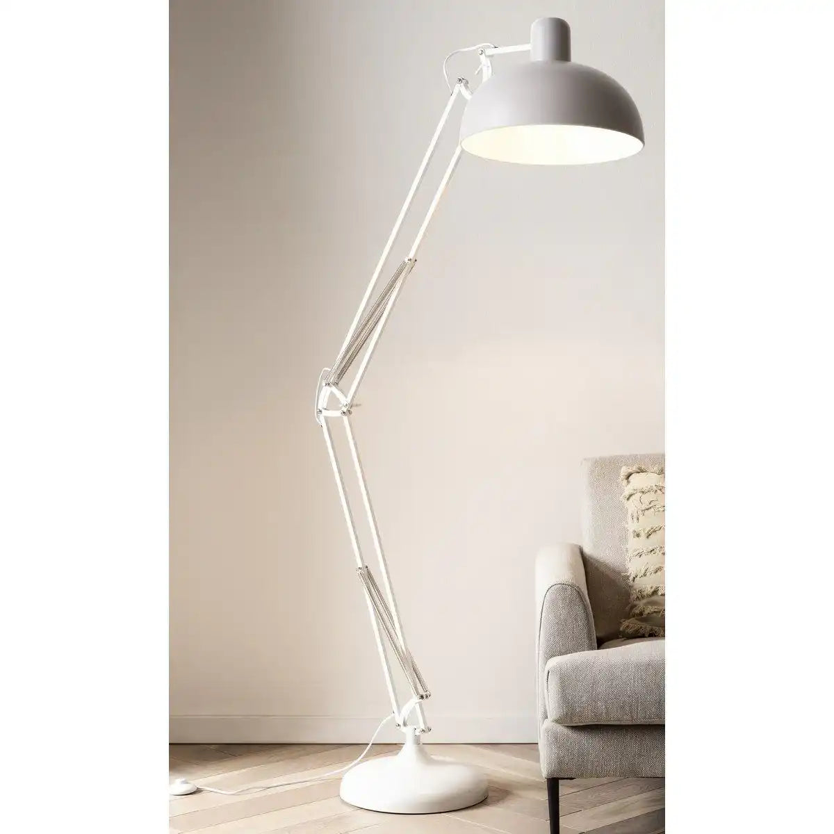 Industriestehleuchte Weiß verstellbar - HomeDesign Knaus