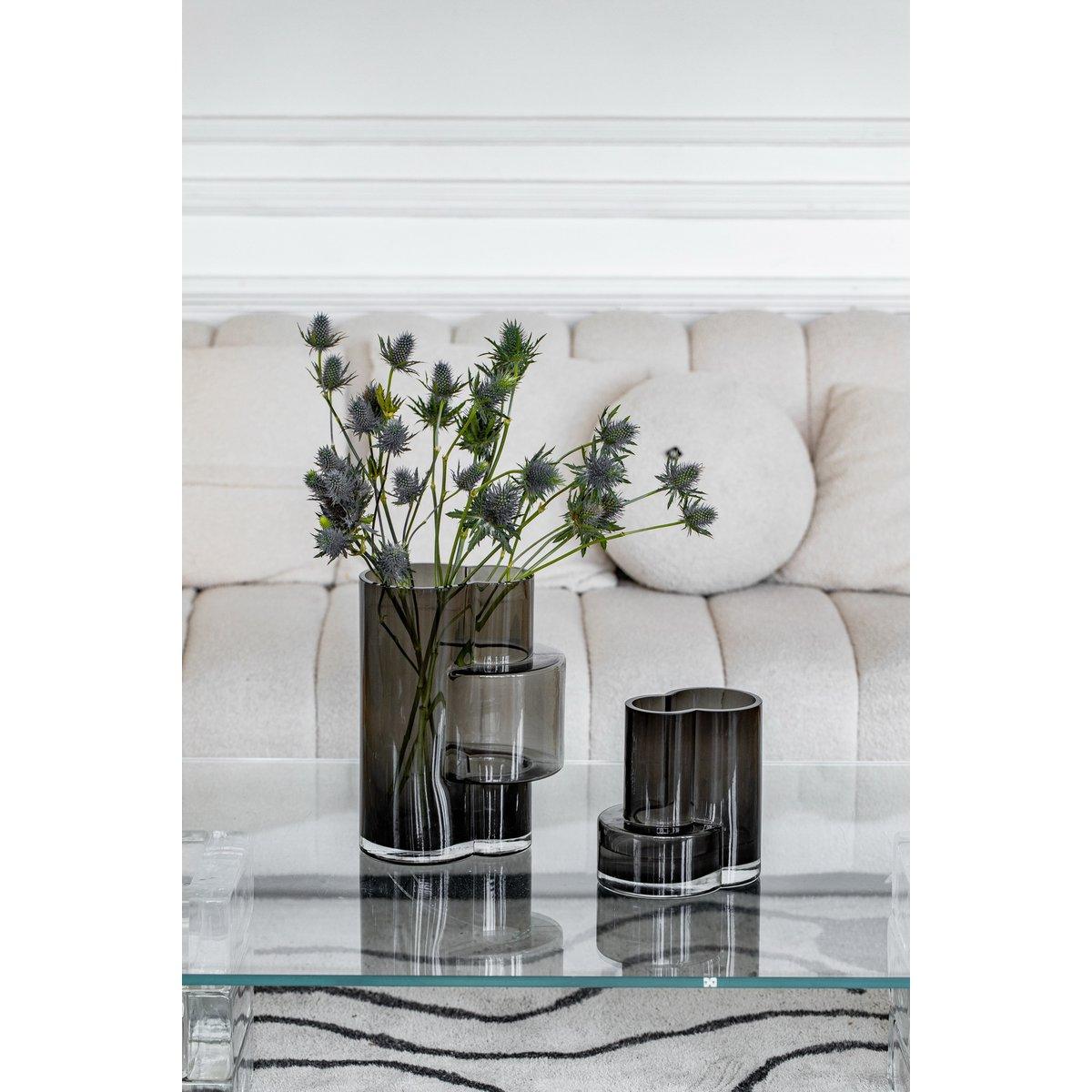 Innovative modernistische hohe Vase, Top-Design, konstruktivistisch FUSIO 32 Grau - HomeDesign Knaus